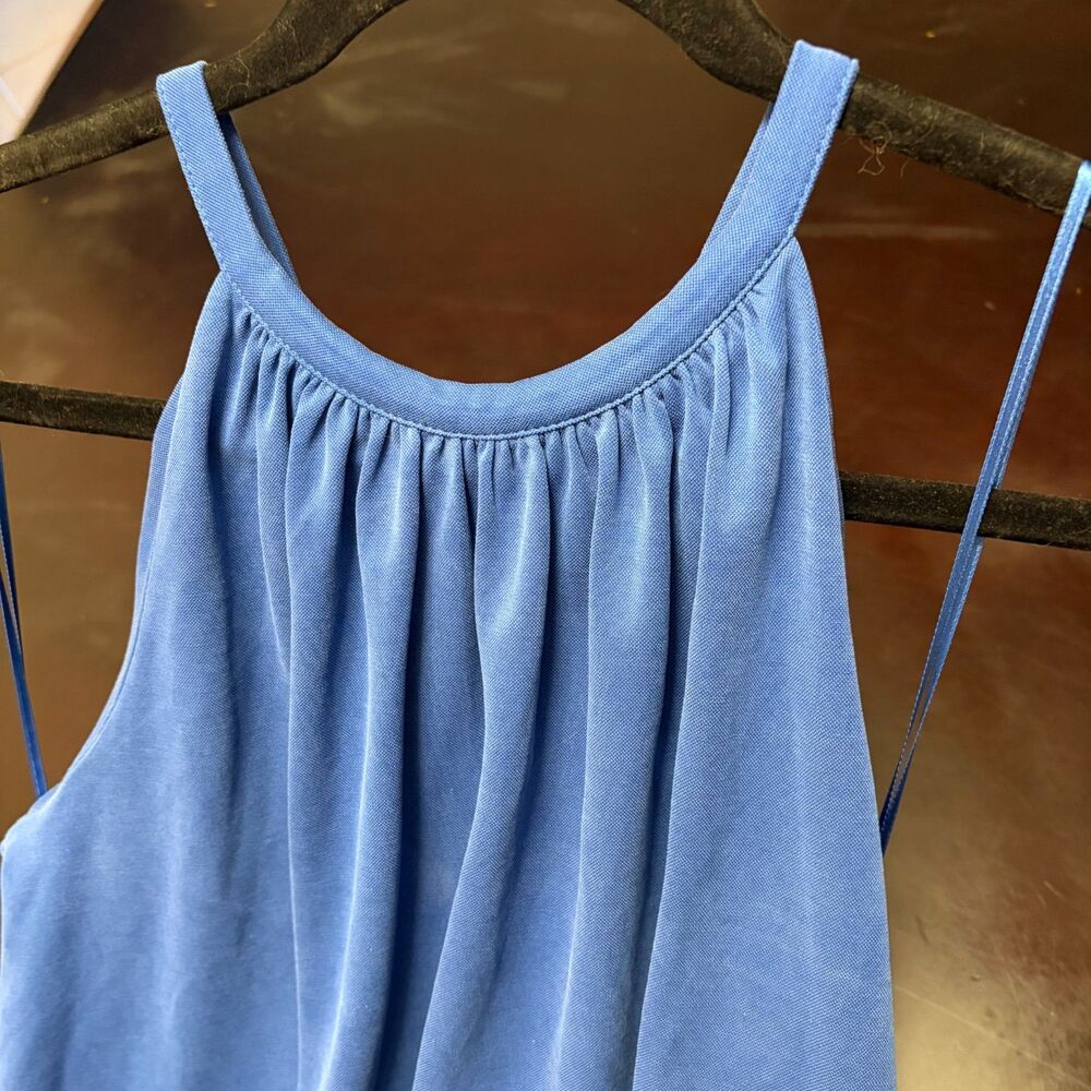 SIGRID OLSEN Royal Blue Halter Swing Mini Dress Internal Bra sz. XL - Picture 7 of 12